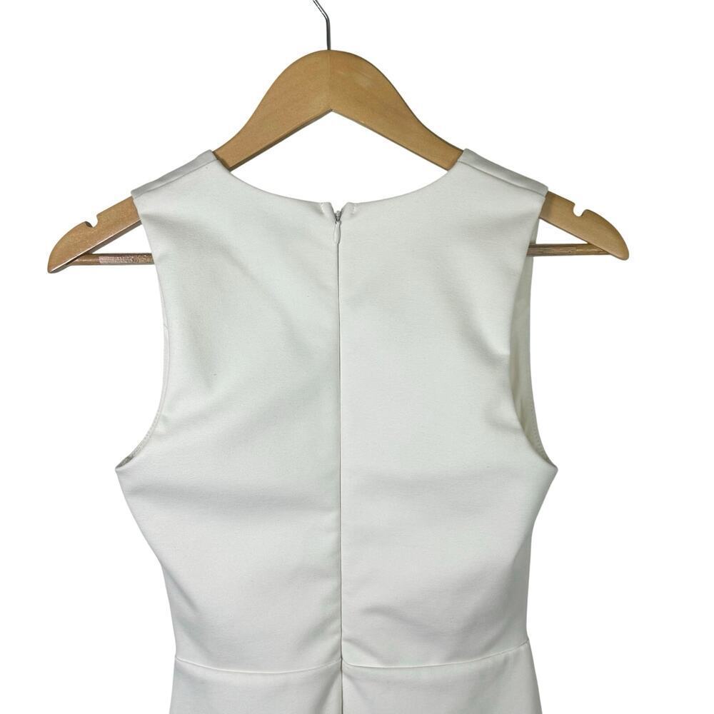 Lulu's Sascha White Sleeveless Bodycon Dress‎ Deep V Neck Women's Sz S - Picture 8 of 11
